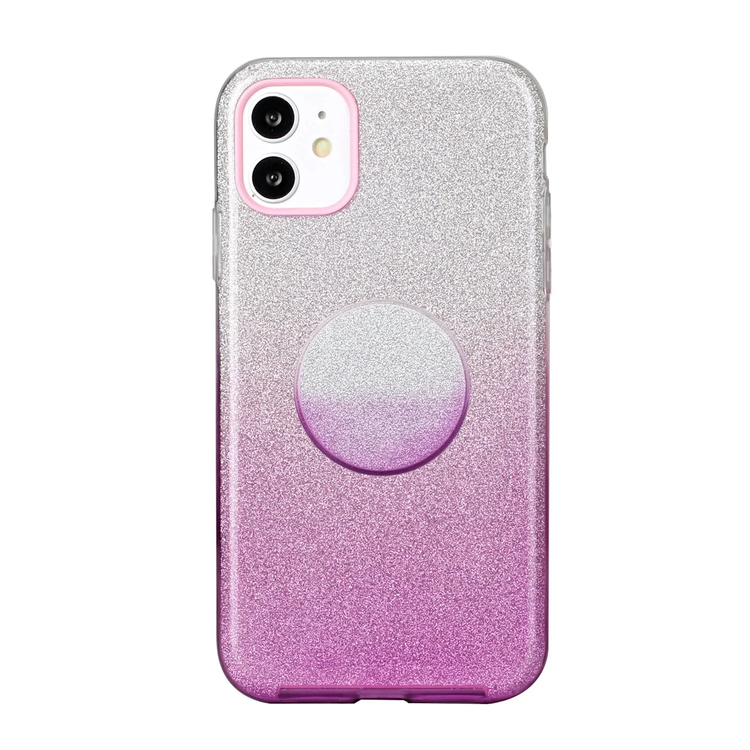 For iphone X/XS/XR/XS MAX/11/11 pro MAX Phone Case Gradient Color Glitter Powder Phone Cover with Airbag Bracket purple