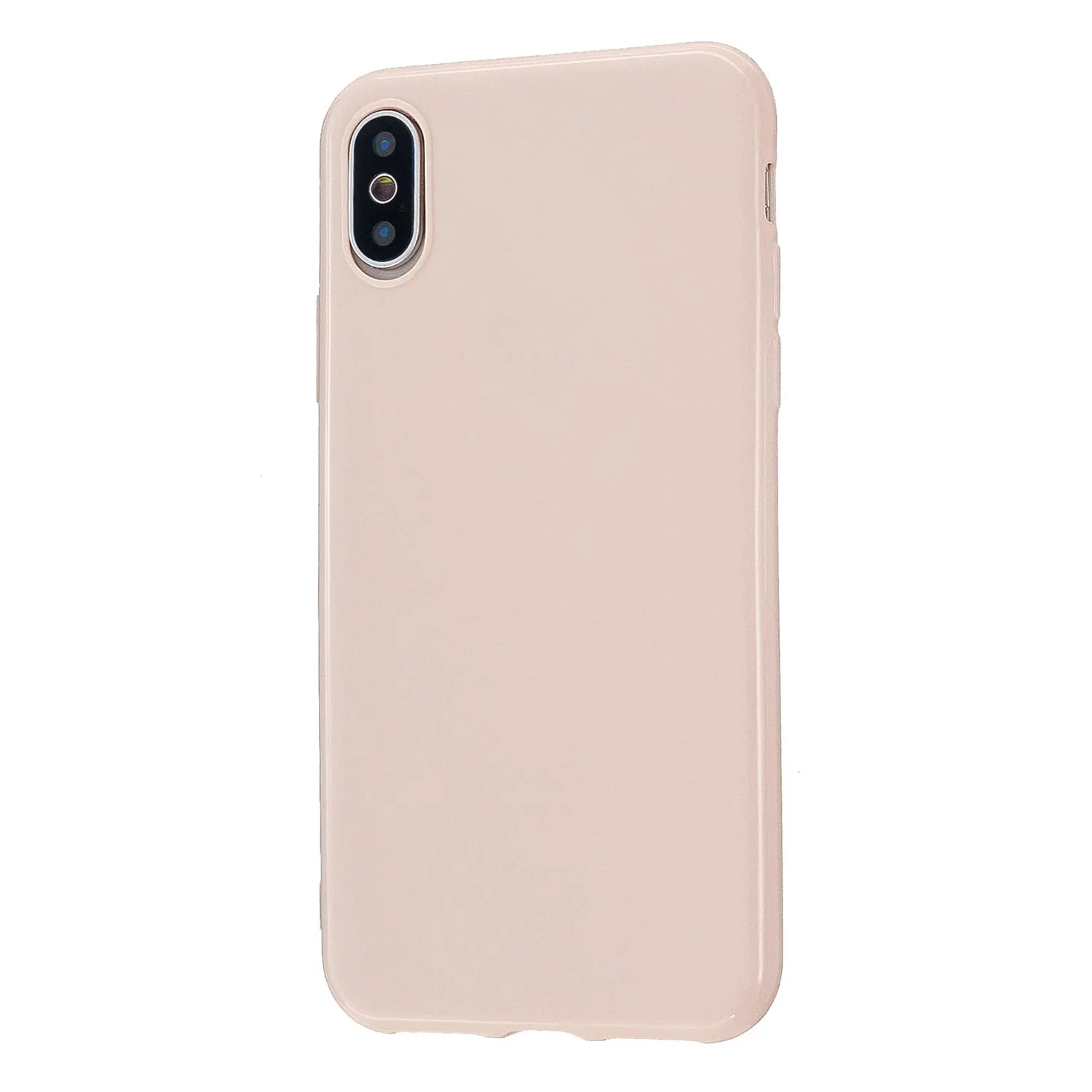For iPhone X/XS/XS Max/XR  Cellphone Cover Slim Fit Bumper Protective Case Glossy TPU Mobile Phone Shell Milk tea
