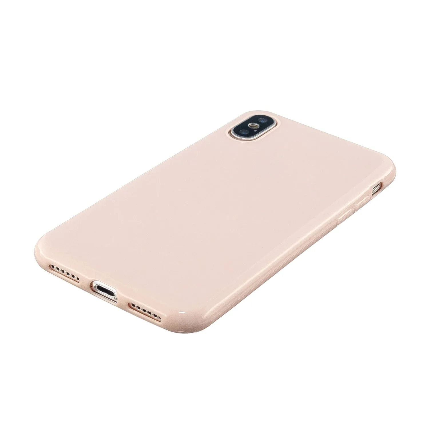 For iPhone X/XS/XS Max/XR  Cellphone Cover Slim Fit Bumper Protective Case Glossy TPU Mobile Phone Shell Milk tea
