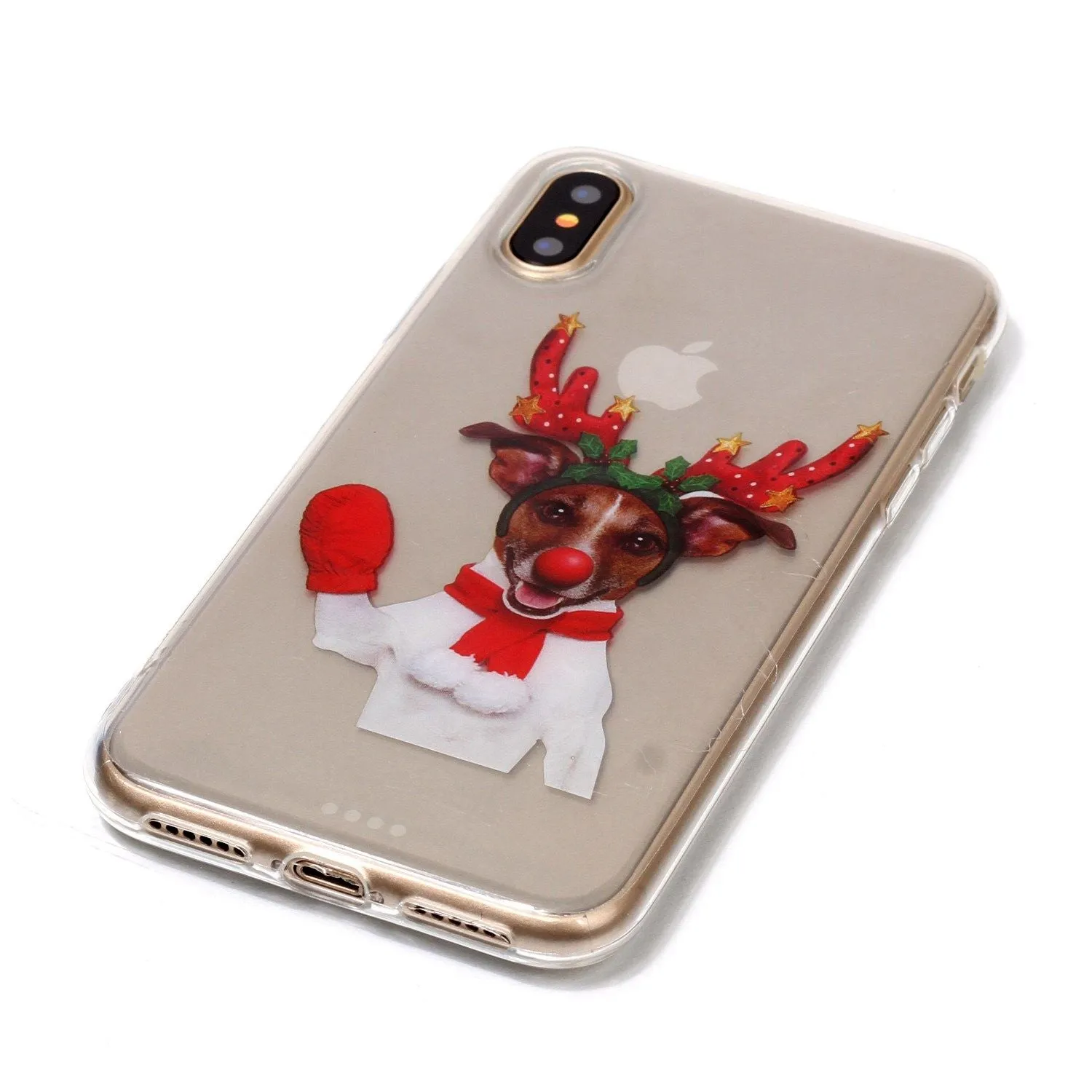 For iPhoneX Cute Cell Phone Case Christmas Style Gifts TPU Soft Phone Shell