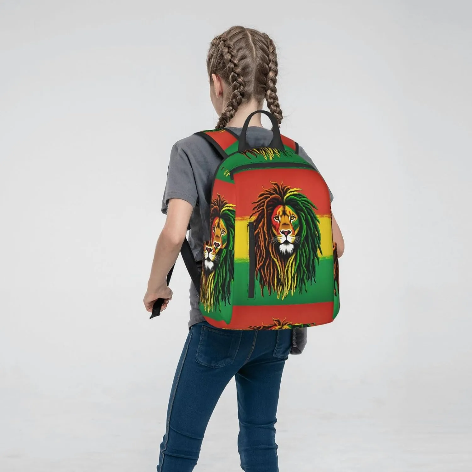 For Jamaican Rasta Flag Rastafarian Reggae Lion backpack bookbag laptop shoulder bag travel work backpacks multipurpose daypack for men women