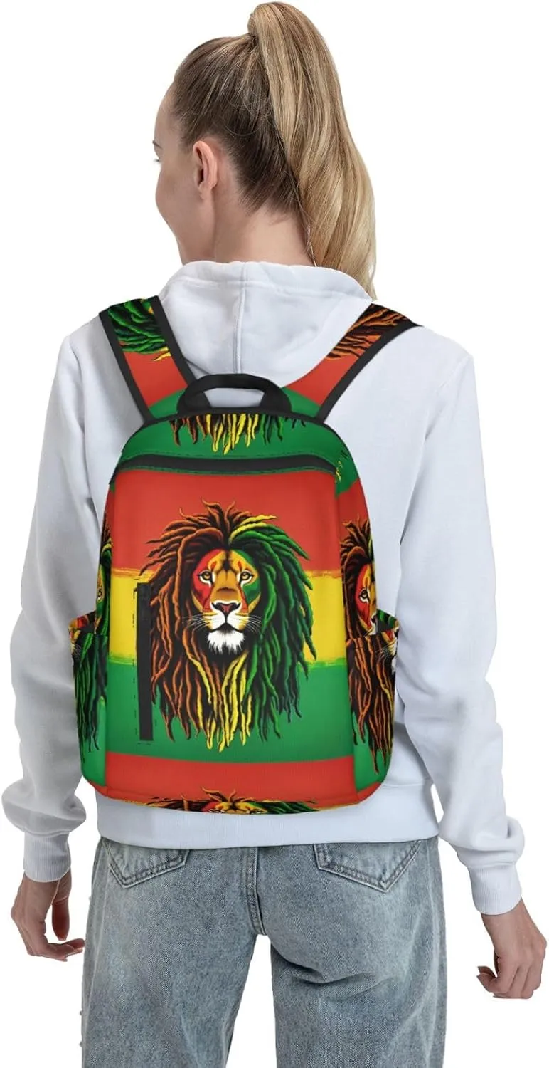 For Jamaican Rasta Flag Rastafarian Reggae Lion backpack bookbag laptop shoulder bag travel work backpacks multipurpose daypack for men women