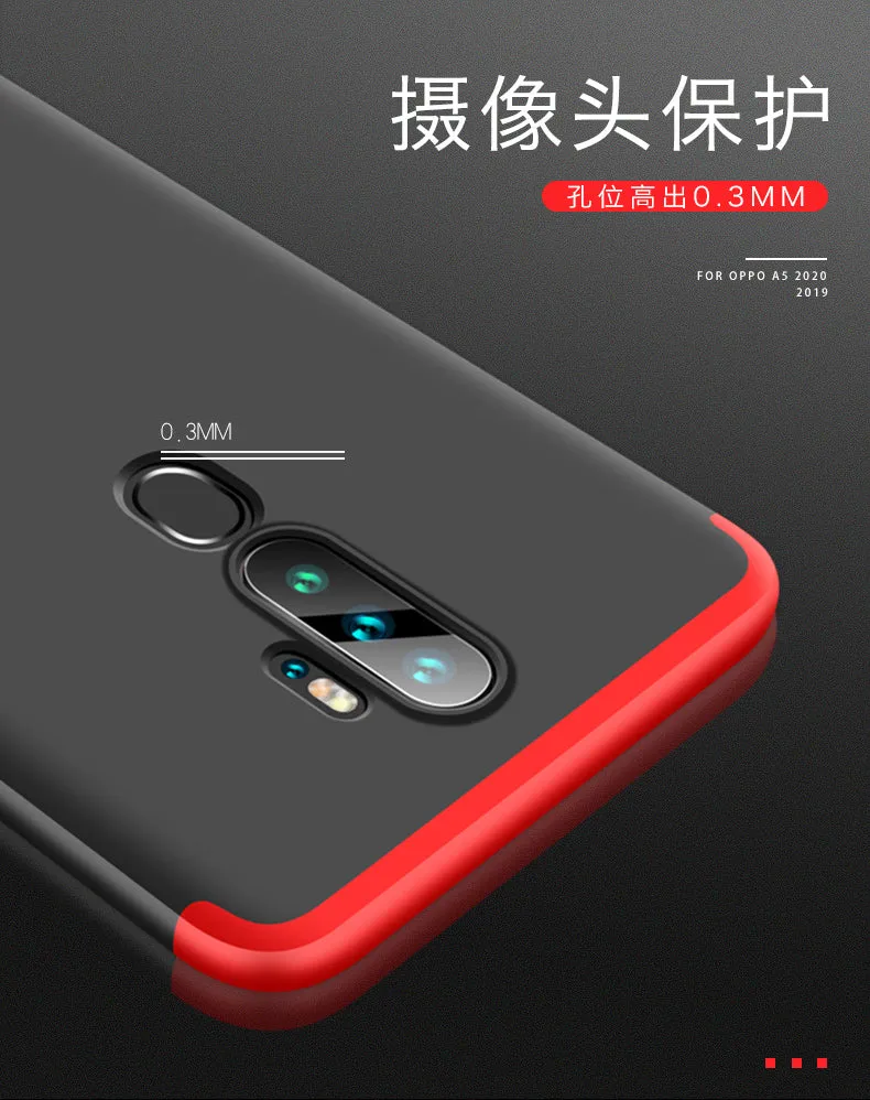 For OPPO A5 2020/A11X Cellphone Cover Hard PC Phone Case Bumper Protective Smartphone Shell black blue