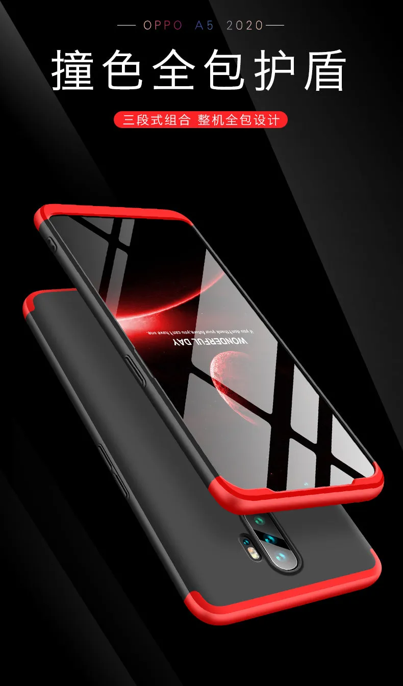 For OPPO A5 2020/A11X Cellphone Cover Hard PC Phone Case Bumper Protective Smartphone Shell black blue