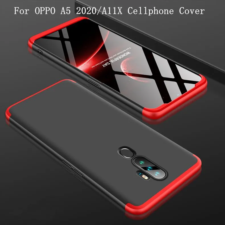 For OPPO A5 2020/A11X Cellphone Cover Hard PC Phone Case Bumper Protective Smartphone Shell black silver