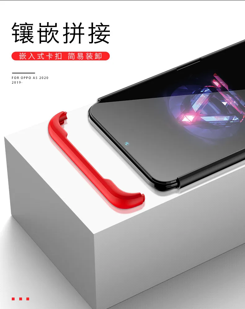 For OPPO A5 2020/A11X Cellphone Cover Hard PC Phone Case Bumper Protective Smartphone Shell black silver