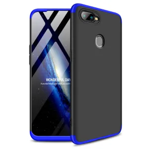 for Oppo A7 Ultra Slim PC Back Cover Non-slip Shockproof 360 Degree Full Protective Case Blue black blue_Oppo A7