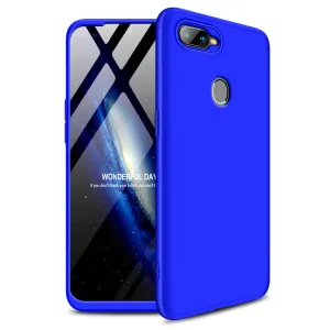 for Oppo A7 Ultra Slim PC Back Cover Non-slip Shockproof 360 Degree Full Protective Case blue_Oppo A7