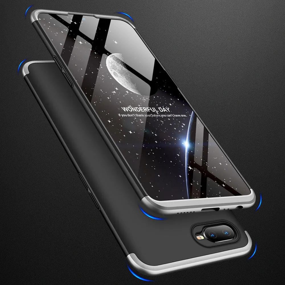 for Oppo A7 Ultra Slim PC Back Cover Non-slip Shockproof 360 Degree Full Protective Case gold_Oppo A7