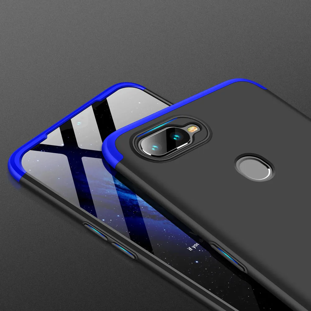 for Oppo A7 Ultra Slim PC Back Cover Non-slip Shockproof 360 Degree Full Protective Case gold_Oppo A7