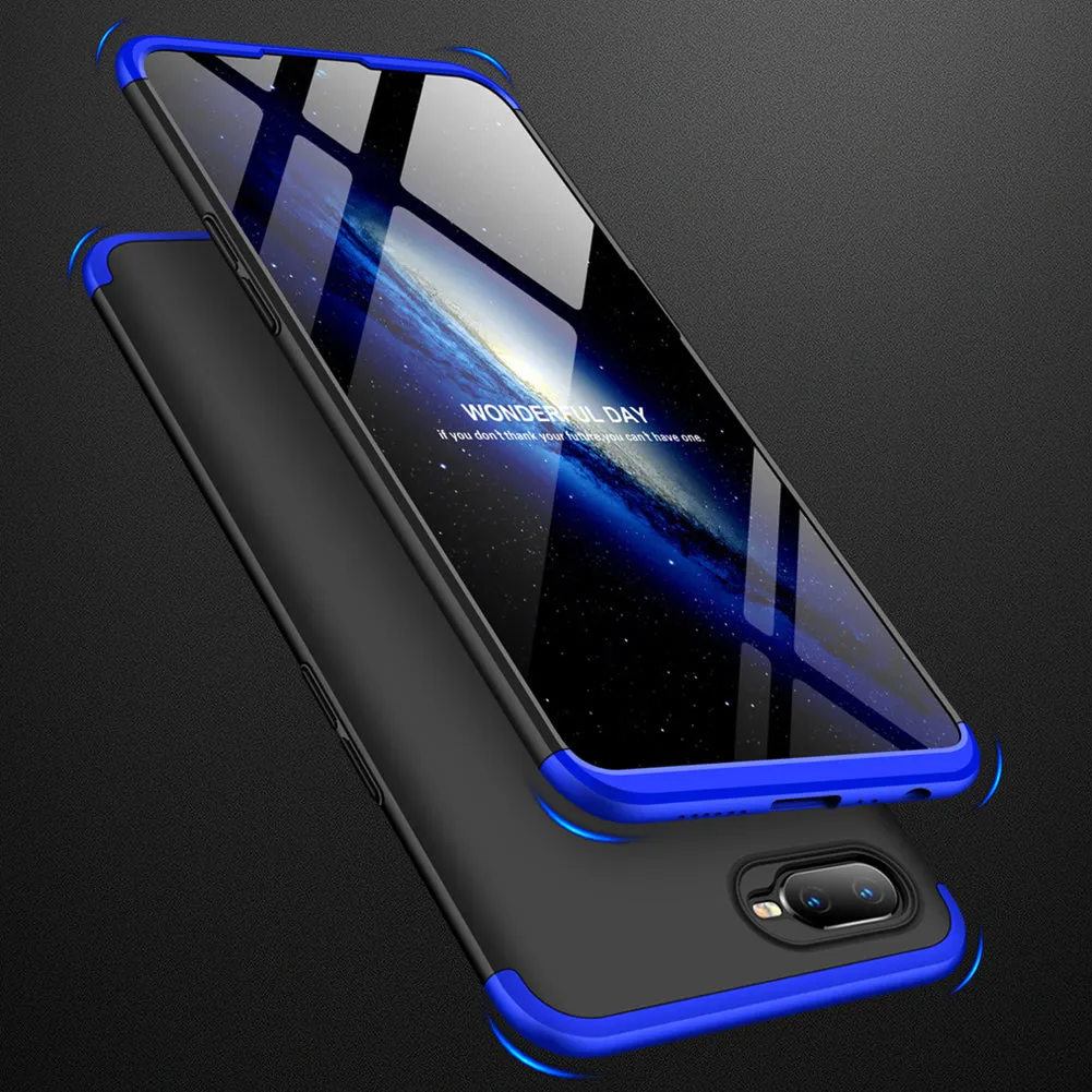 for Oppo A7 Ultra Slim PC Back Cover Non-slip Shockproof 360 Degree Full Protective Case gold_Oppo A7