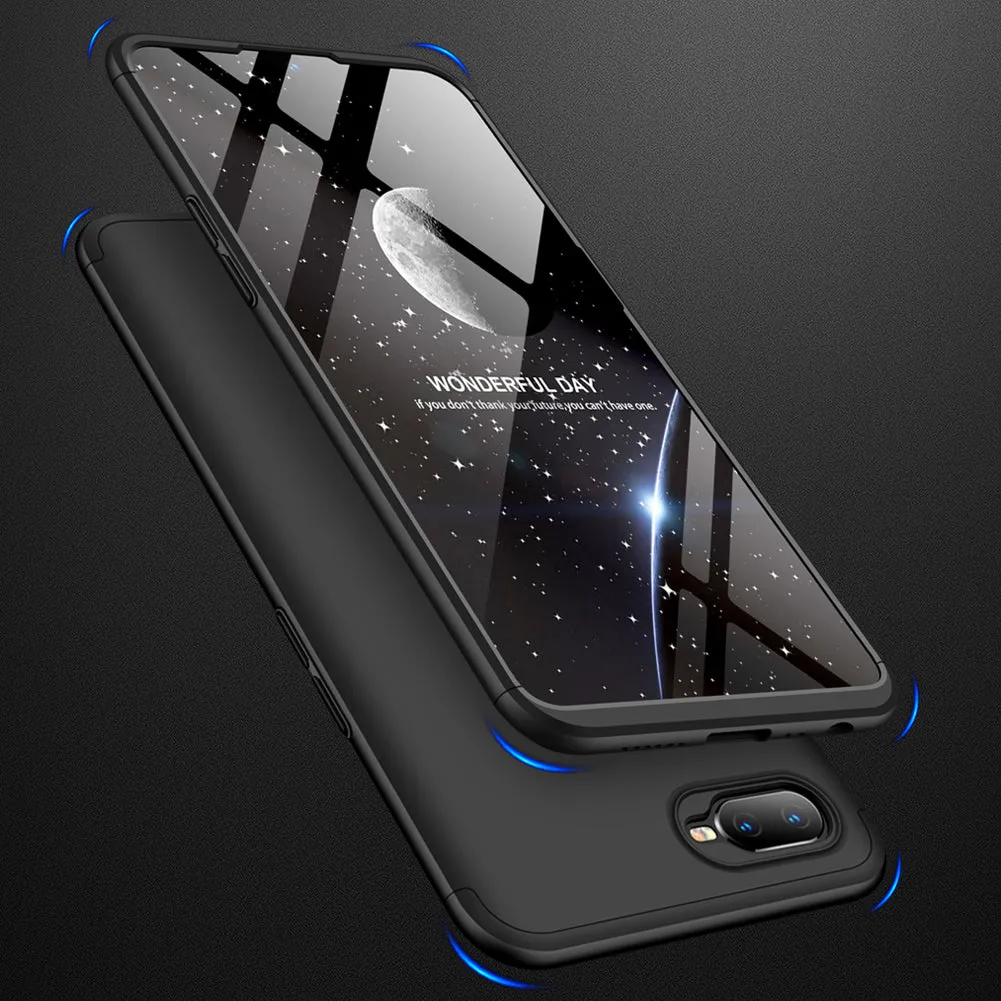 for Oppo A7 Ultra Slim PC Back Cover Non-slip Shockproof 360 Degree Full Protective Case gold_Oppo A7
