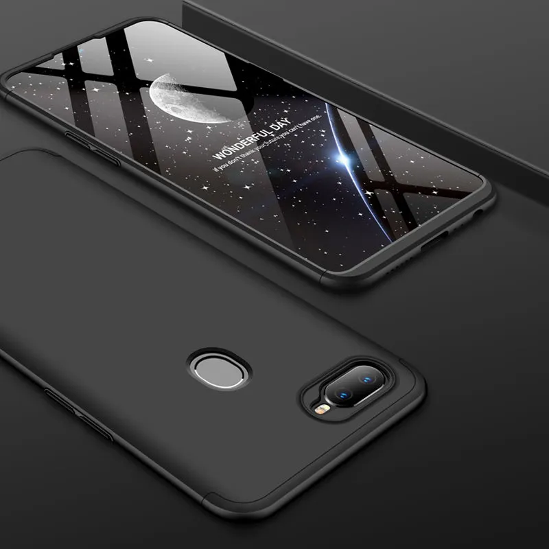 for Oppo A7 Ultra Slim PC Back Cover Non-slip Shockproof 360 Degree Full Protective Case gold_Oppo A7