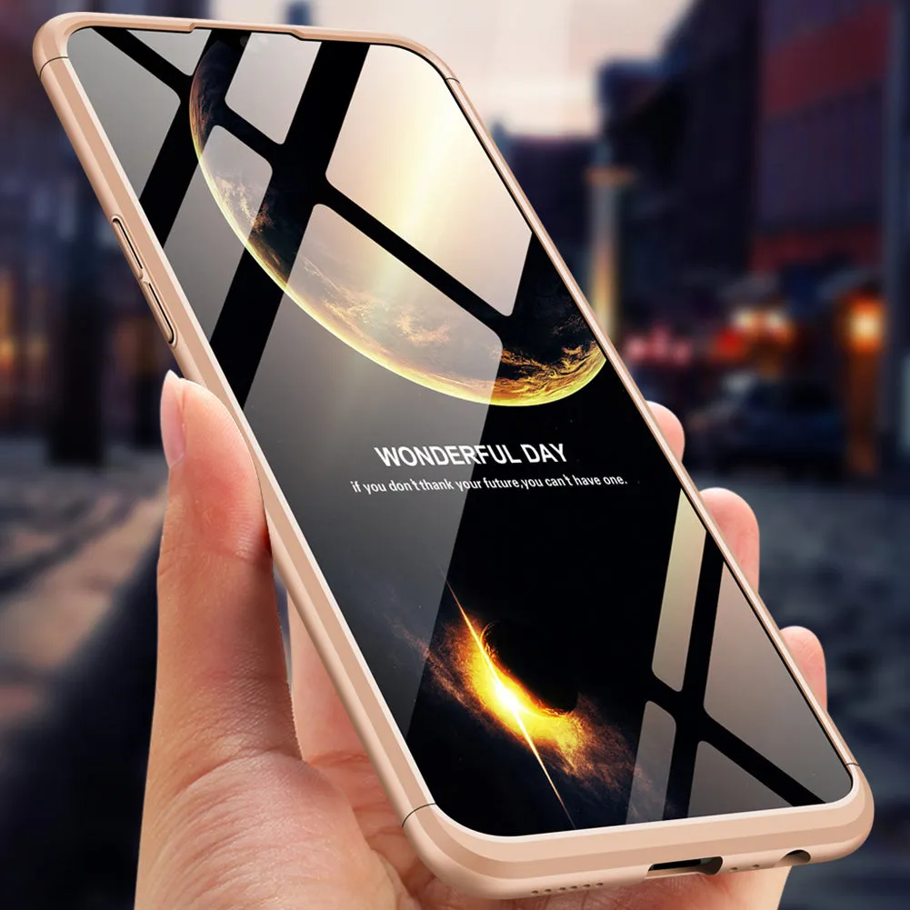 for Oppo A7 Ultra Slim PC Back Cover Non-slip Shockproof 360 Degree Full Protective Case red_Oppo A7