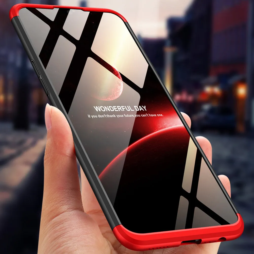 for Oppo A7 Ultra Slim PC Back Cover Non-slip Shockproof 360 Degree Full Protective Case red_Oppo A7