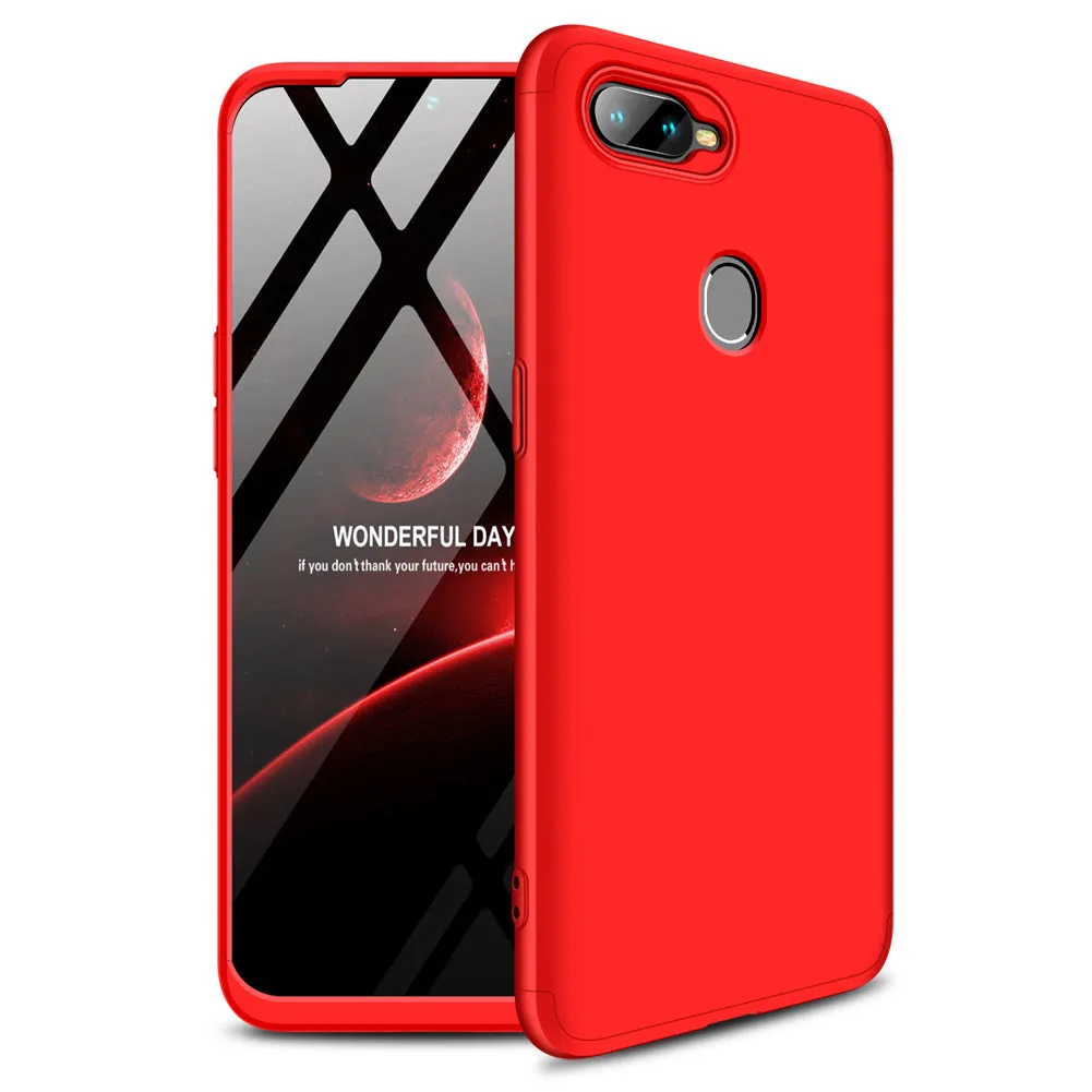 for Oppo A7 Ultra Slim PC Back Cover Non-slip Shockproof 360 Degree Full Protective Case red_Oppo A7