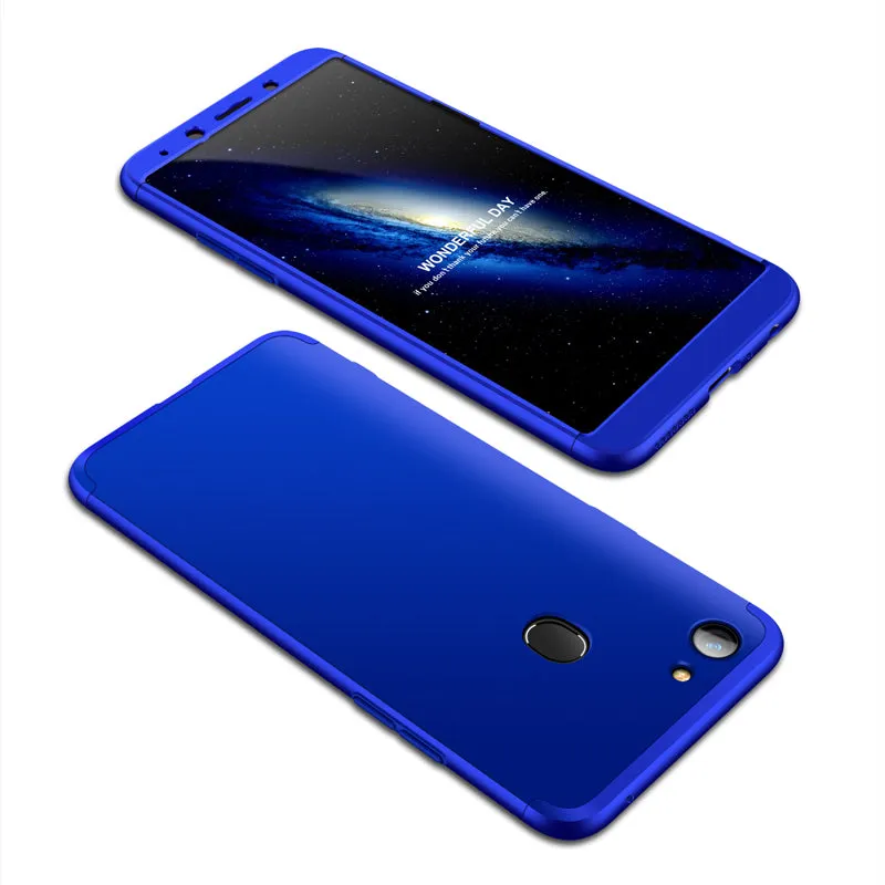 For OPPO A73/F5/F5 Youth/A75 Taiwan Slim 3 in 1 Hybrid Hard Case Full Body 360 Degree Protection Back Cover Red black red