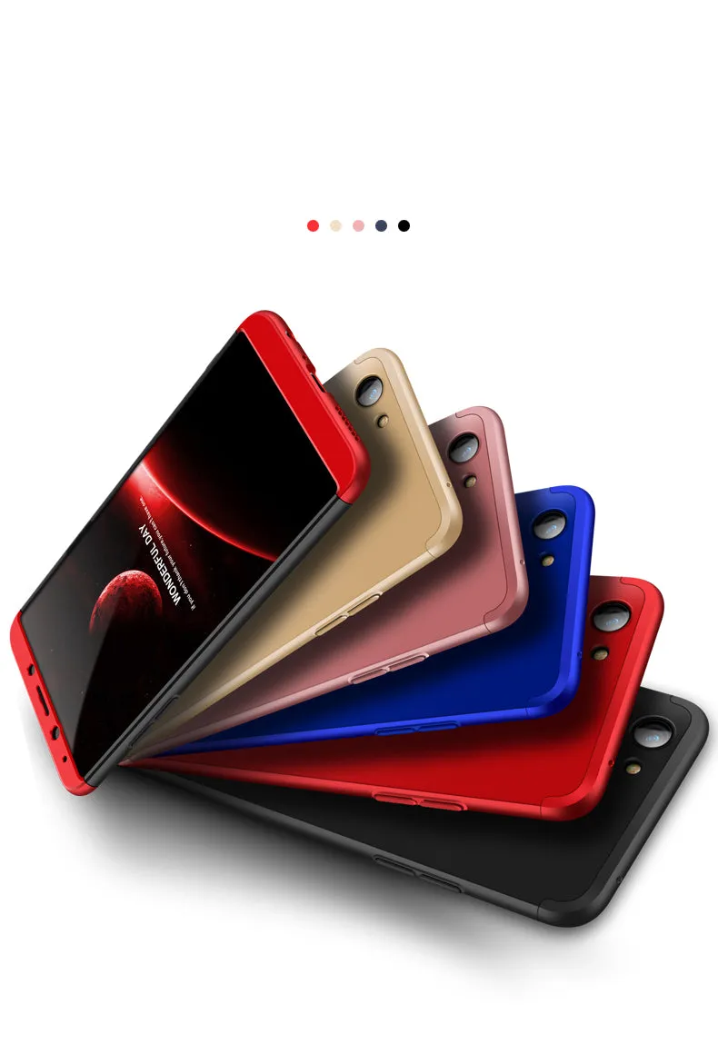 For OPPO A73/F5/F5 Youth/A75 Taiwan Slim 3 in 1 Hybrid Hard Case Full Body 360 Degree Protection Back Cover Rose gold