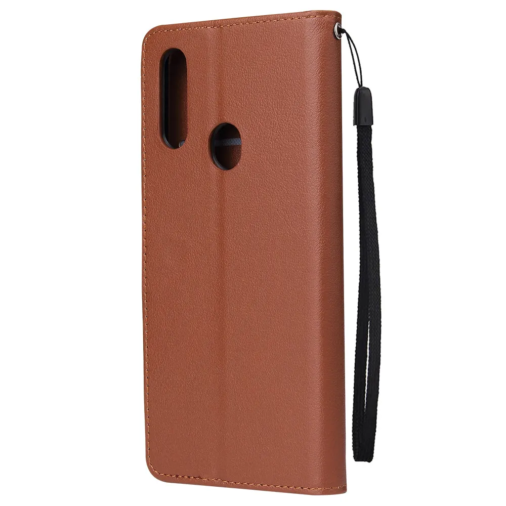 For OPPO A8 / A31/Realme XT / X2 Mobile Phone Case PU Buckle Closure Wallet Design Cards Slots All-round Protection Phone Cover  red