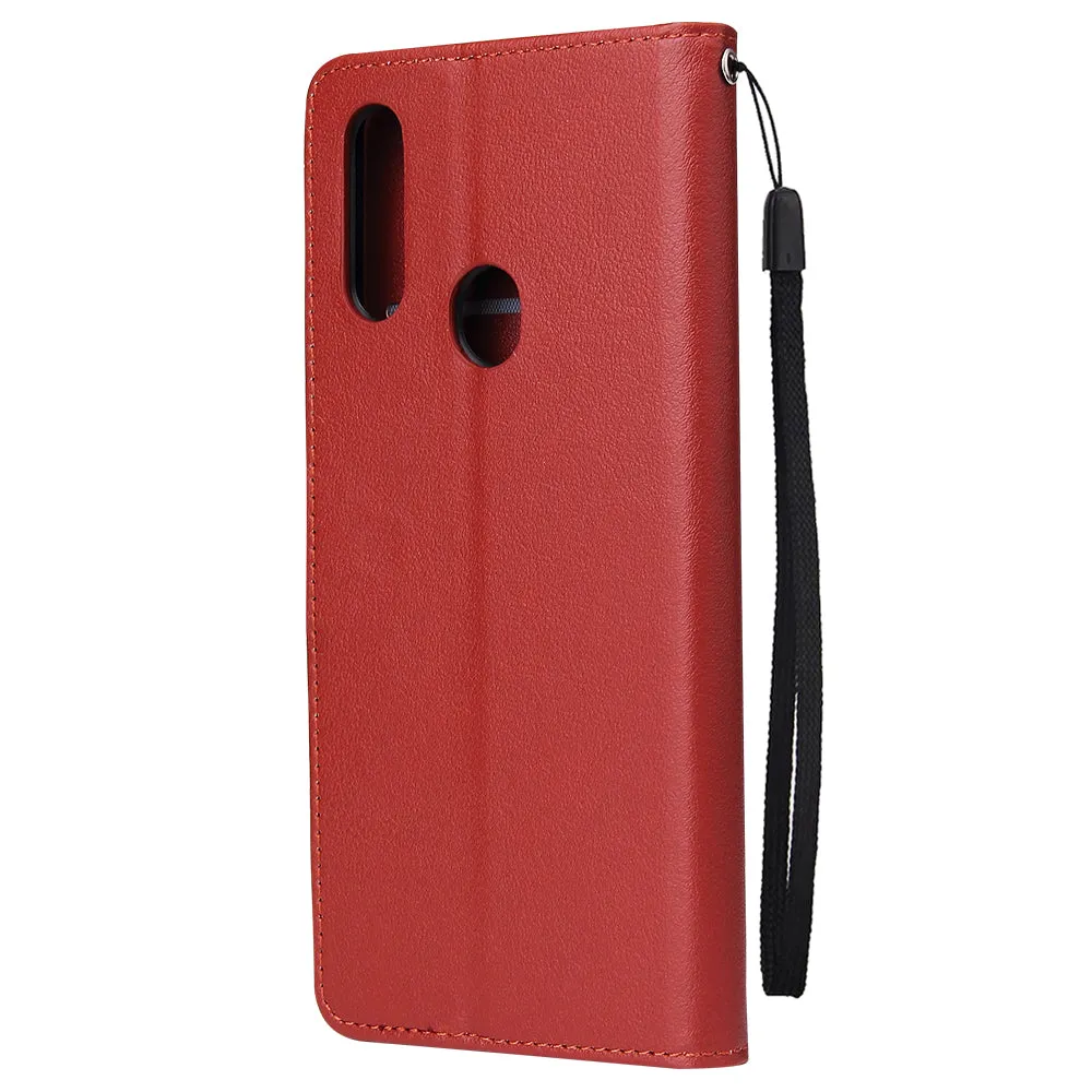 For OPPO A8 / A31/Realme XT / X2 Mobile Phone Case PU Buckle Closure Wallet Design Cards Slots All-round Protection Phone Cover  Rose gold