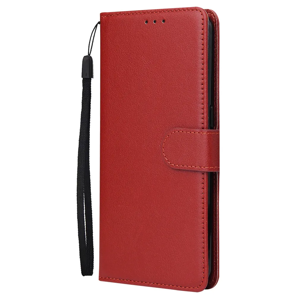 For OPPO A8 / A31/Realme XT / X2 Mobile Phone Case PU Buckle Closure Wallet Design Cards Slots All-round Protection Phone Cover  Rose gold