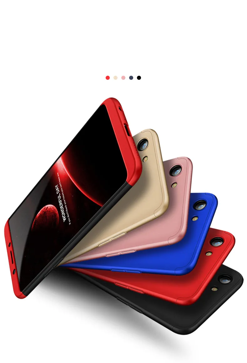 For OPPO A83/A1 Ultra Slim PC Back Cover Non-slip Shockproof 360 Degree Full Protective Case Gold