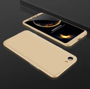 For OPPO A83/A1 Ultra Slim PC Back Cover Non-slip Shockproof 360 Degree Full Protective Case Gold