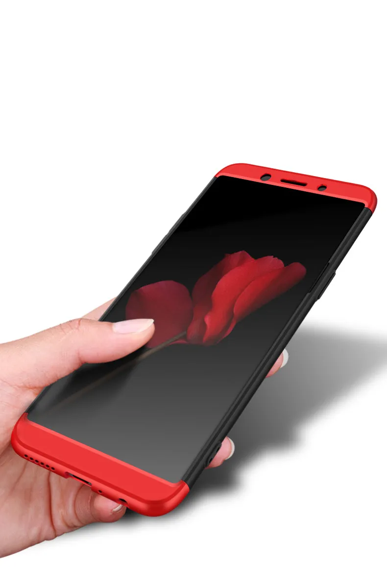 For OPPO A83/A1 Ultra Slim PC Back Cover Non-slip Shockproof 360 Degree Full Protective Case Gold