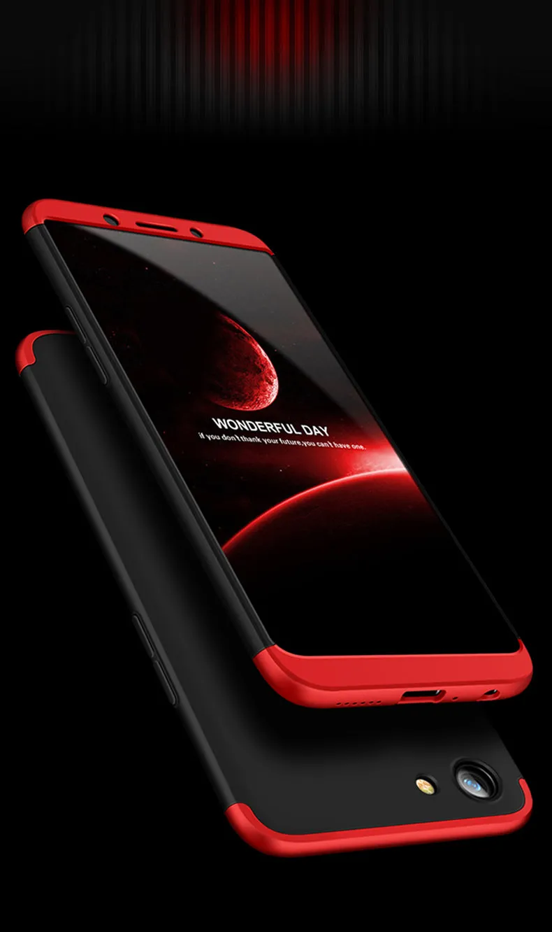 For OPPO A83/A1 Ultra Slim PC Back Cover Non-slip Shockproof 360 Degree Full Protective Case Gold