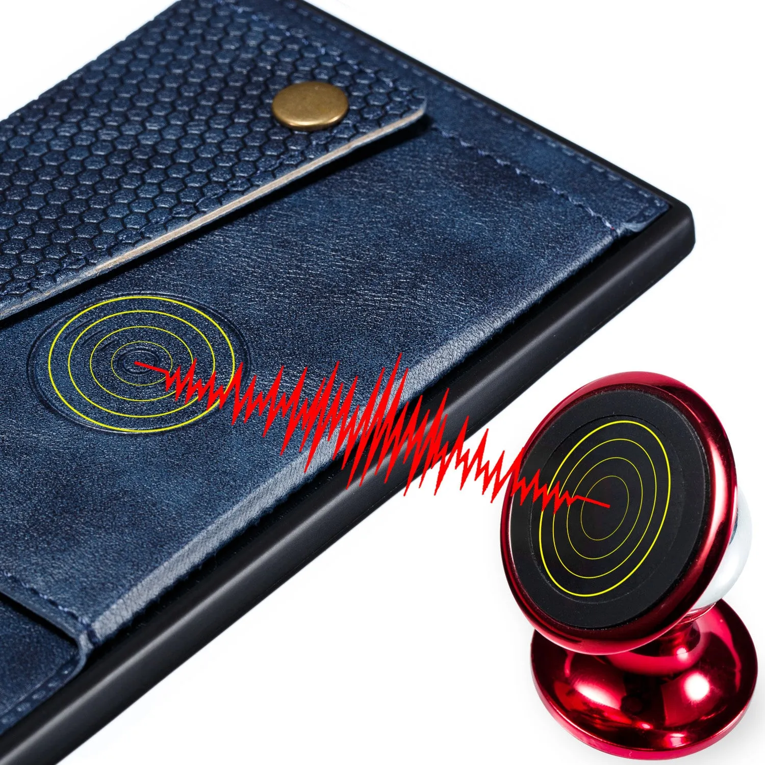 For OPPO A9 2020/Realme XT/Reno 2 Mobile Phone Shell Classic Textured Pattern Buckle Closure Design Anti-fall Smartphone Case  blue