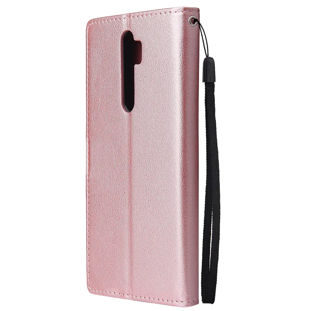 For Oppo A9 2020/Reno 2Z Cellphone Shell PU Leather Mobile Phone Cover Stand Available Anti-drop Elegant Smartphone Case Black