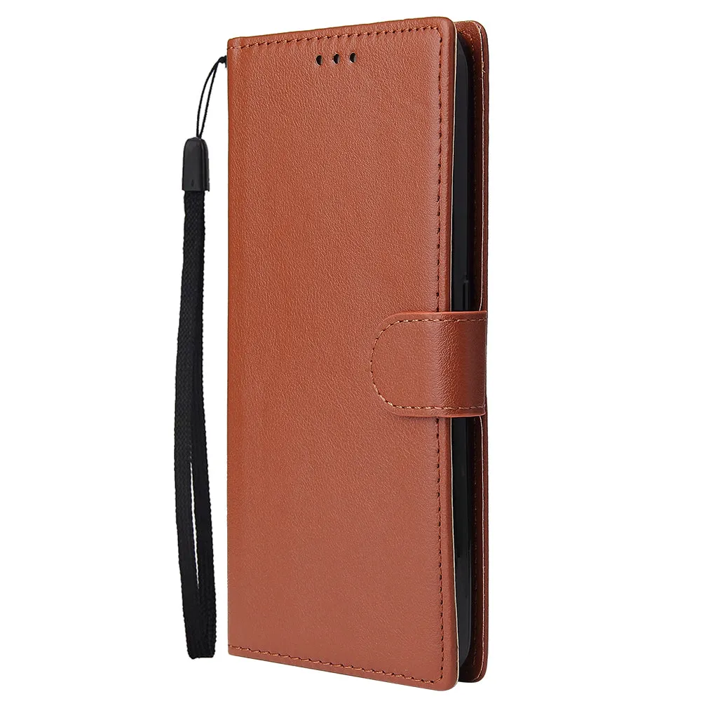 For Oppo A9 2020/Reno 2Z Cellphone Shell PU Leather Mobile Phone Cover Stand Available Anti-drop Elegant Smartphone Case Black