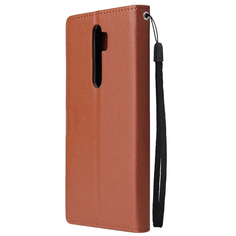 For Oppo A9 2020/Reno 2Z Cellphone Shell PU Leather Mobile Phone Cover Stand Available Anti-drop Elegant Smartphone Case Black