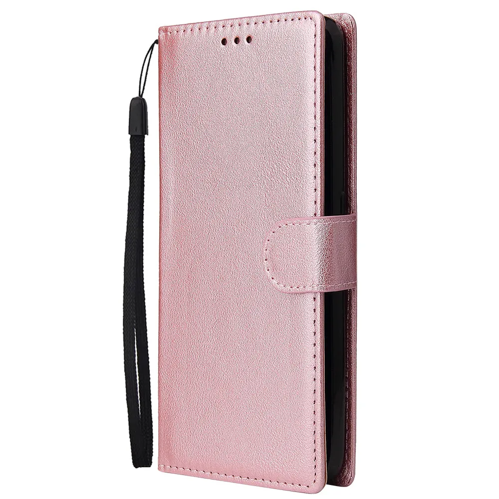 For Oppo A9 2020/Reno 2Z Cellphone Shell PU Leather Mobile Phone Cover Stand Available Anti-drop Elegant Smartphone Case Black