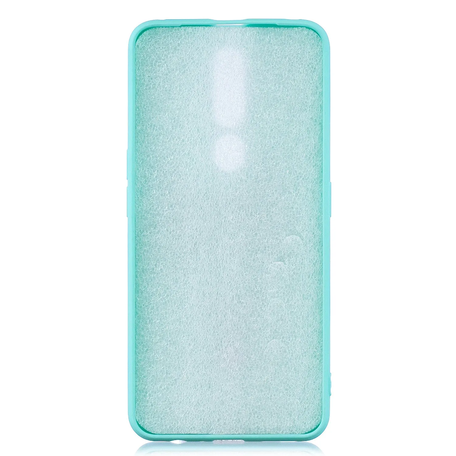For OPPO F11 PRO Cartoon Lovely Coloured Painted Soft TPU Back Cover Non-slip Shockproof Full Protective Case with Lanyard Light blue
