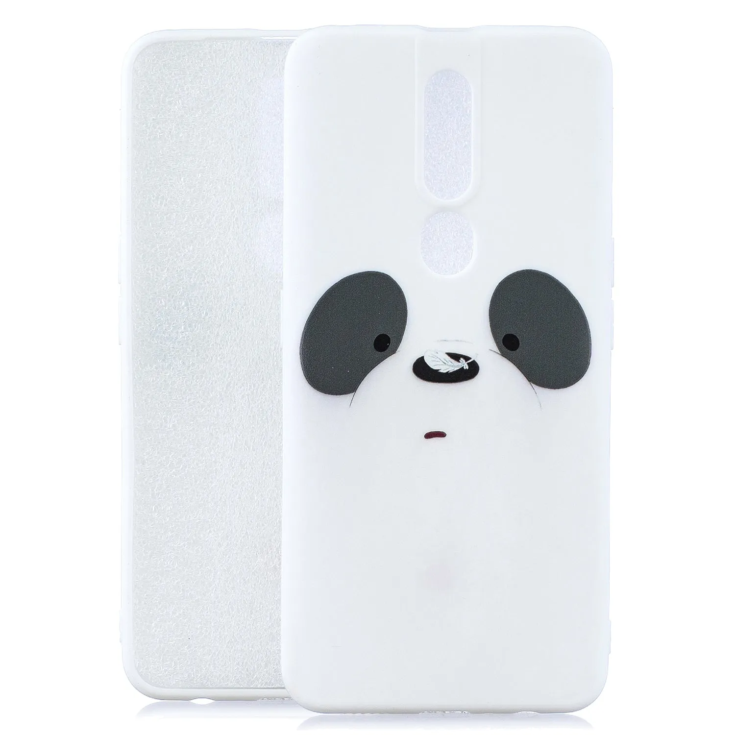 For OPPO F11 PRO Cartoon Lovely Coloured Painted Soft TPU Back Cover Non-slip Shockproof Full Protective Case with Lanyard Light blue