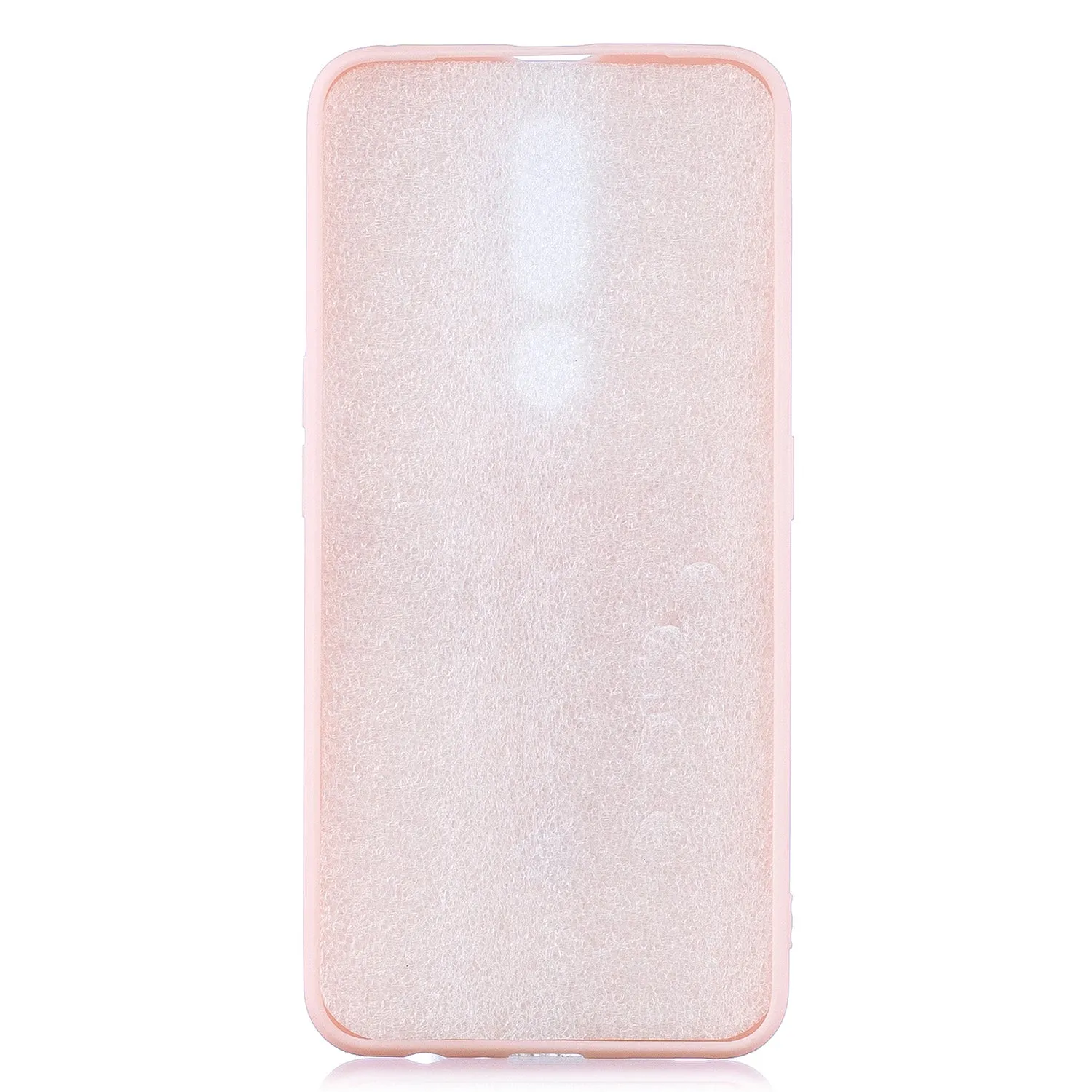 For OPPO F11 PRO Cartoon Lovely Coloured Painted Soft TPU Back Cover Non-slip Shockproof Full Protective Case with Lanyard Light pink