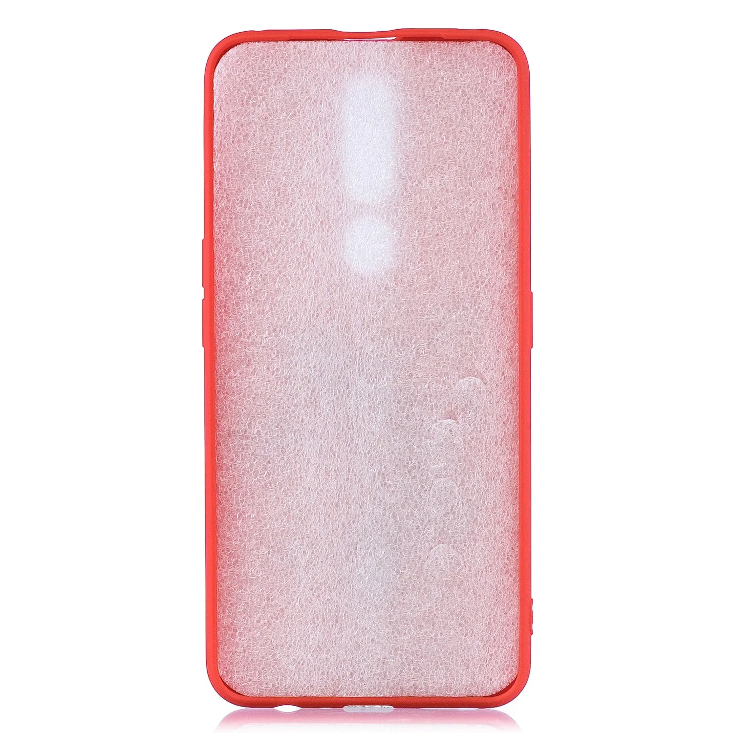 For OPPO F11 PRO Cartoon Lovely Coloured Painted Soft TPU Back Cover Non-slip Shockproof Full Protective Case with Lanyard red