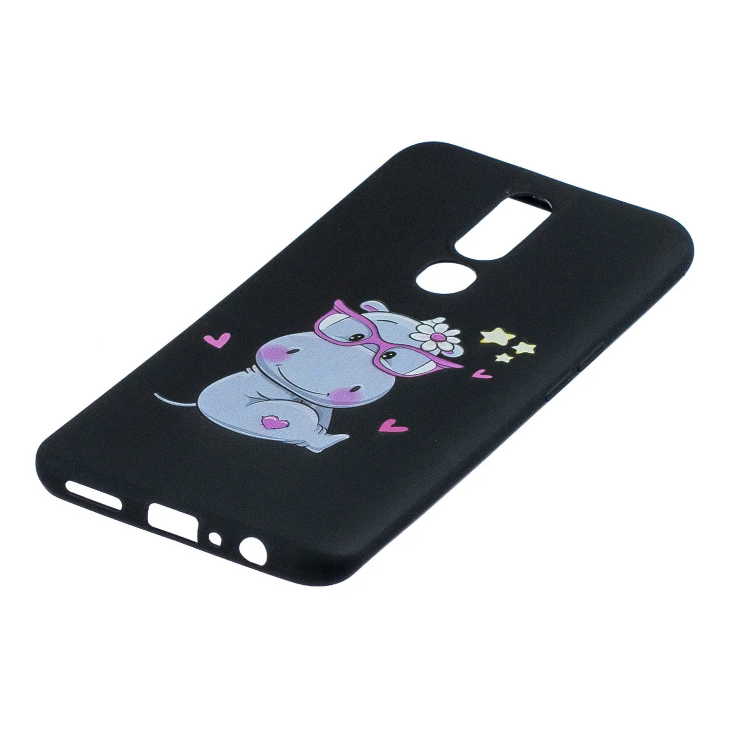 For OPPO F11 PRO Cartoon Lovely Coloured Painted Soft TPU Back Cover Non-slip Shockproof Full Protective Case with Lanyard red