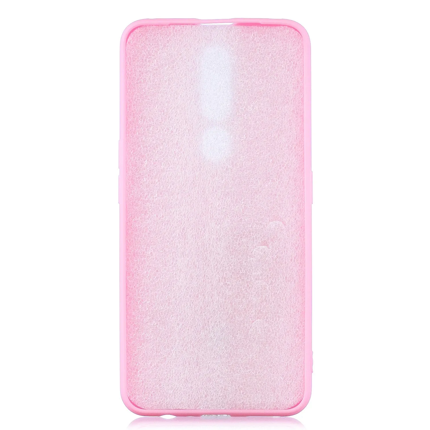 For OPPO F11 PRO Cartoon Lovely Coloured Painted Soft TPU Back Cover Non-slip Shockproof Full Protective Case with Lanyard Rose red