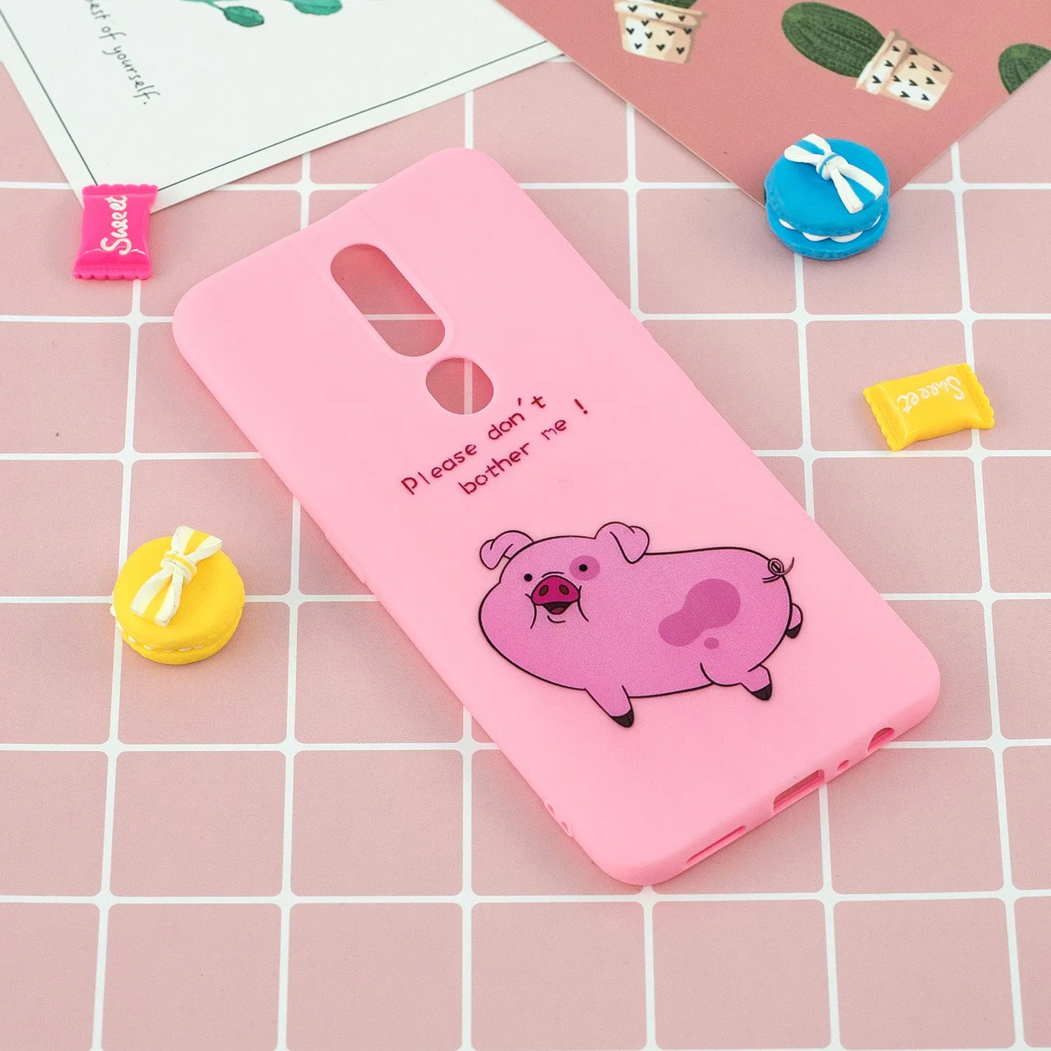 For OPPO F11 PRO Cartoon Lovely Coloured Painted Soft TPU Back Cover Non-slip Shockproof Full Protective Case with Lanyard Rose red