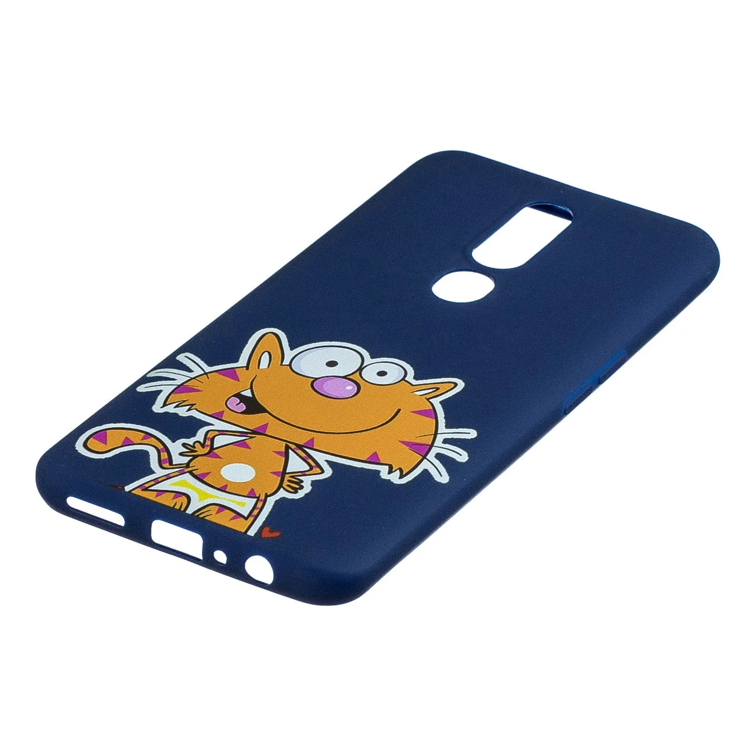 For OPPO F11 PRO Cartoon Lovely Coloured Painted Soft TPU Back Cover Non-slip Shockproof Full Protective Case with Lanyard sapphire