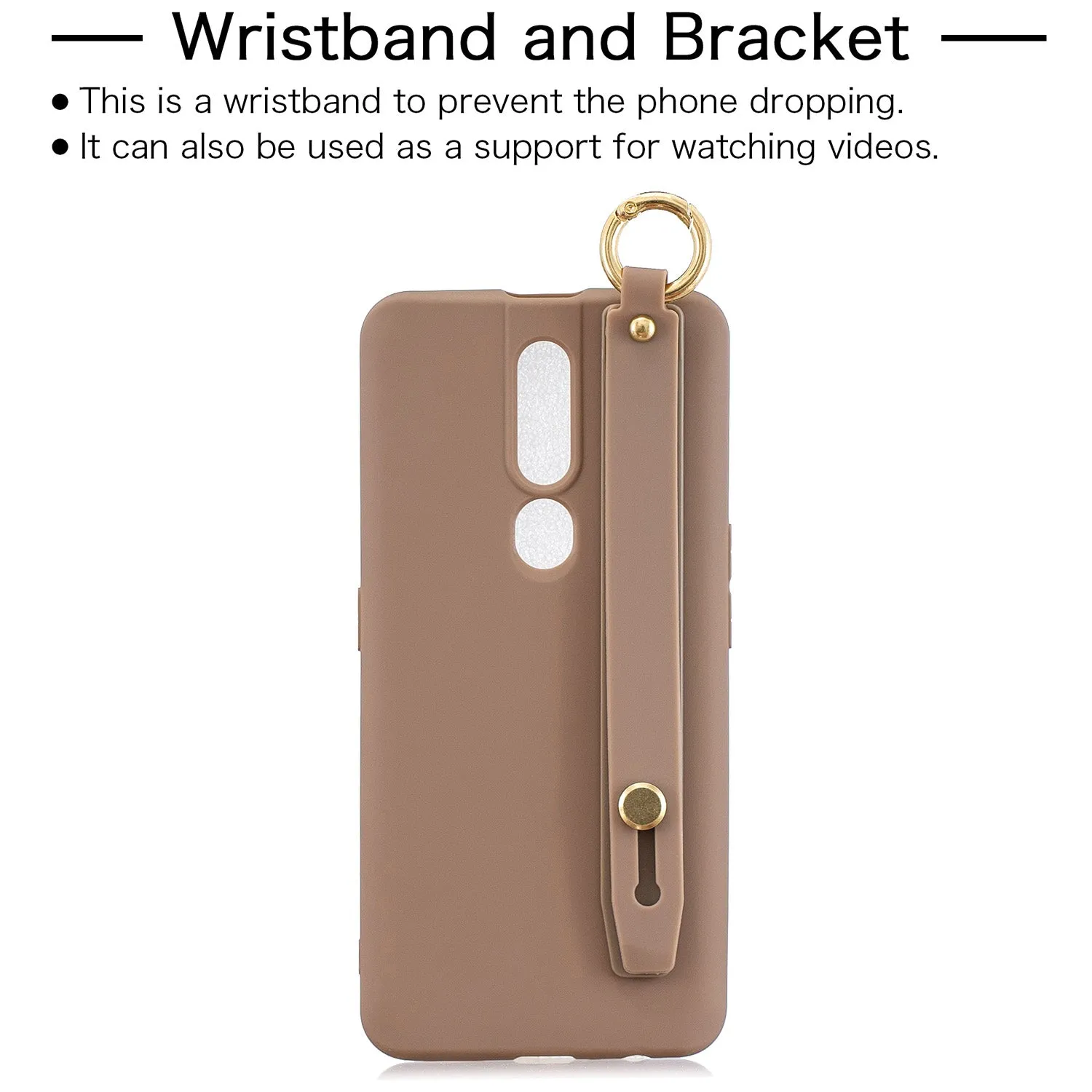 For OPPO F11 pro Simple Solid Color Chic Wrist Rope Bracket Matte TPU Anti-scratch Non-slip Protective Cover Back Case 10 beans green