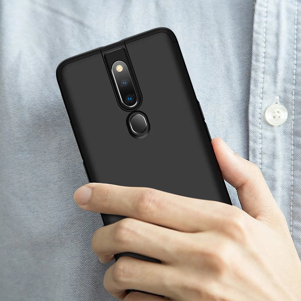 For OPPO F11 pro Ultra Slim PC Back Cover Non-slip Shockproof 360 Degree Full Protective Case black