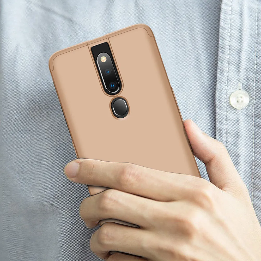 For OPPO F11 pro Ultra Slim PC Back Cover Non-slip Shockproof 360 Degree Full Protective Case gold