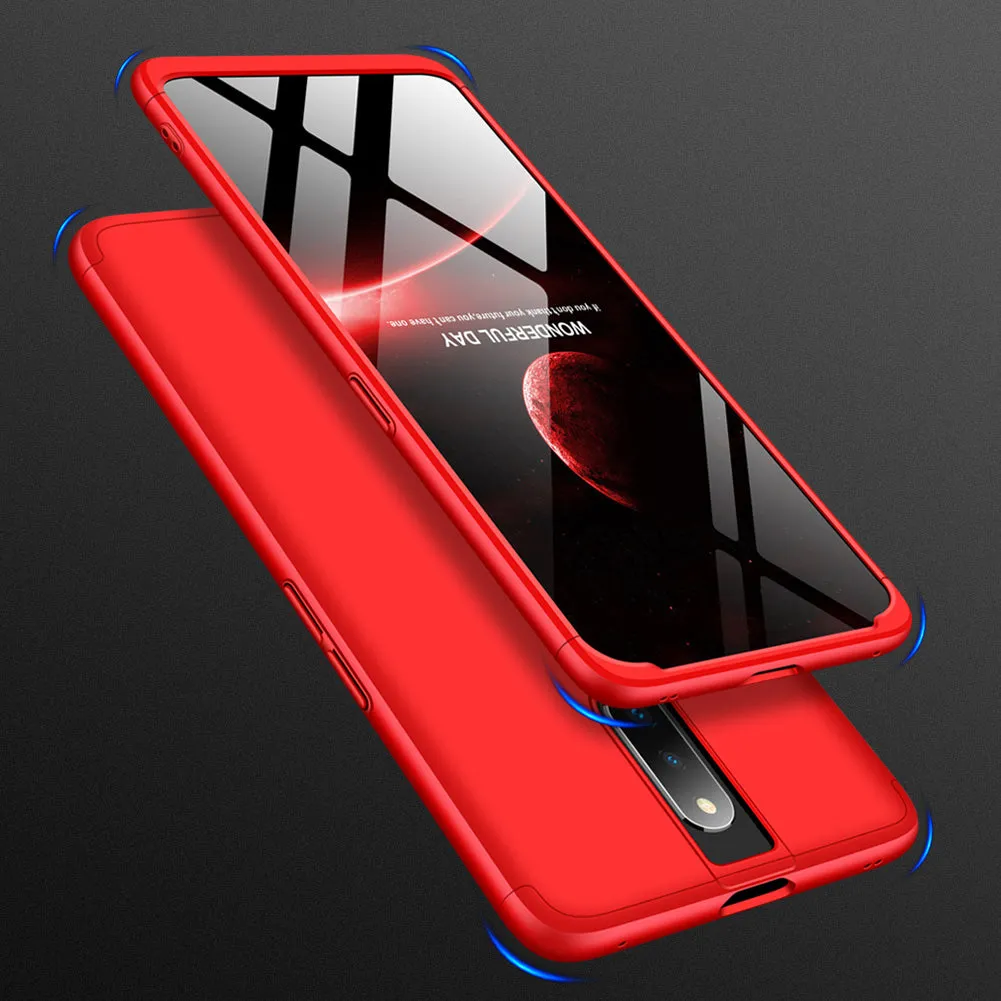 For OPPO F11 pro Ultra Slim PC Back Cover Non-slip Shockproof 360 Degree Full Protective Case red