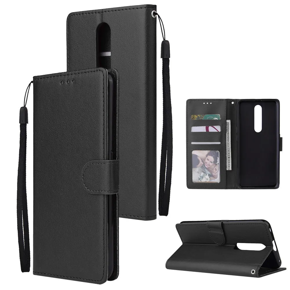 For OPPO F11 pro Wallet-type PU Leather Protective Phone Case with Buckle & 3 Card Position black