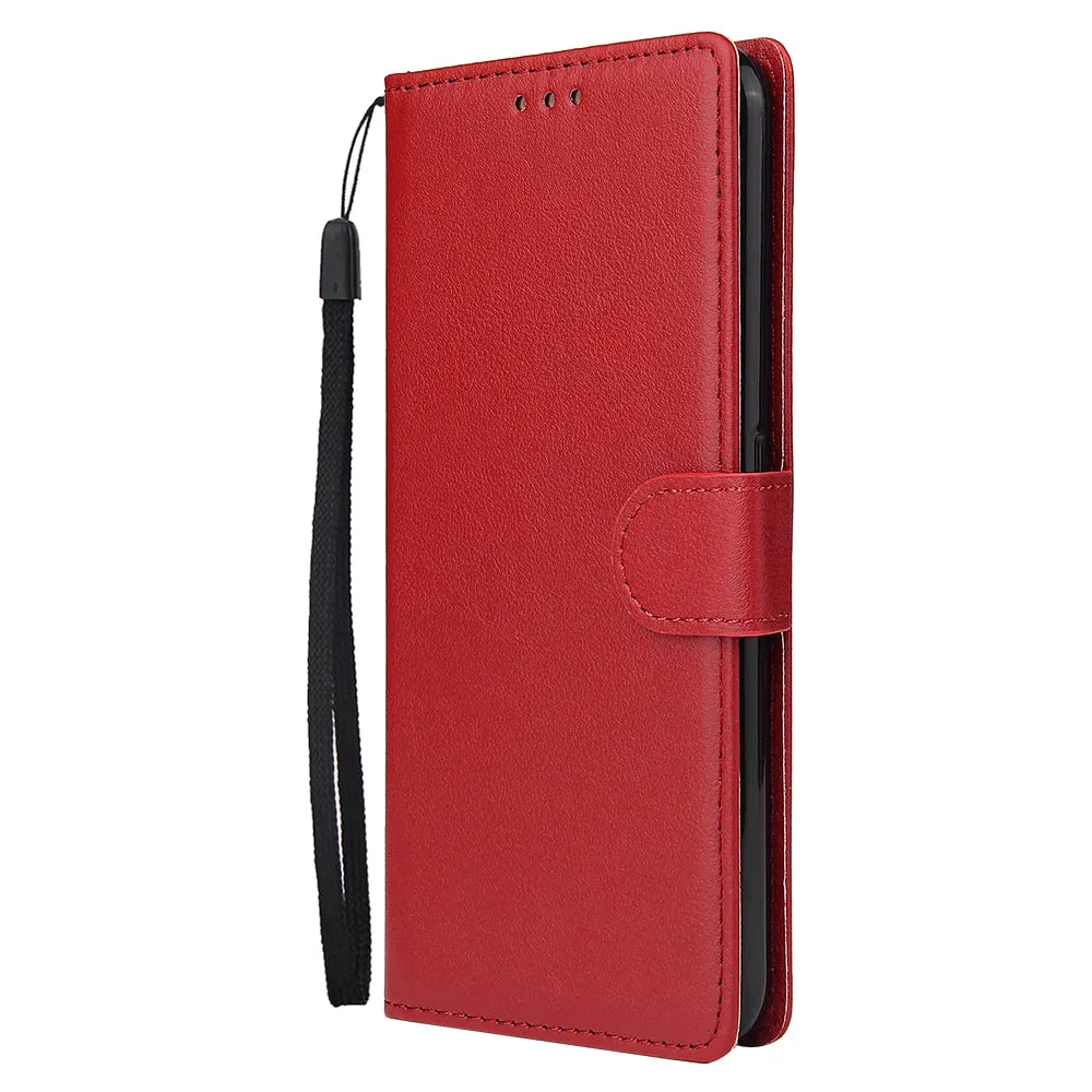 For OPPO F11 pro Wallet-type PU Leather Protective Phone Case with Buckle & 3 Card Position red