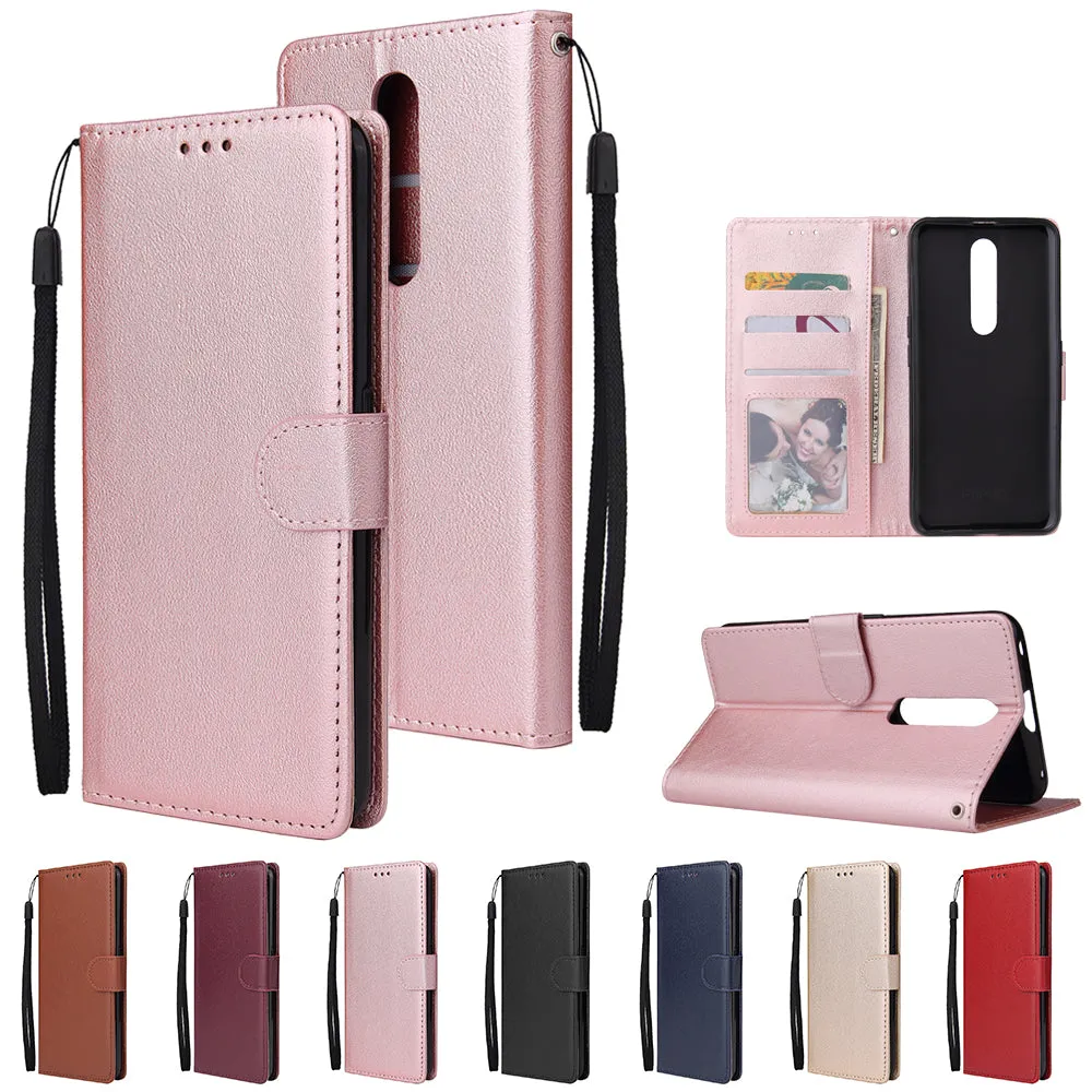 For OPPO F11 pro Wallet-type PU Leather Protective Phone Case with Buckle & 3 Card Position red