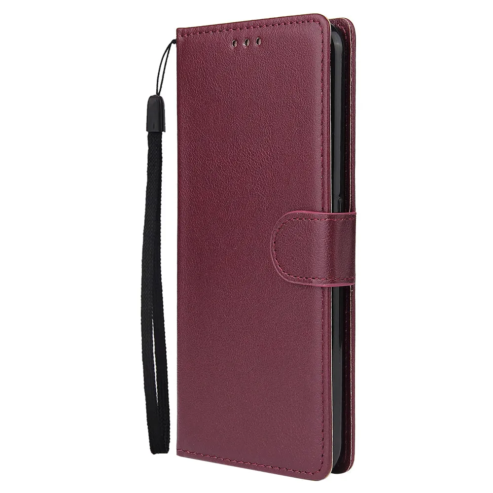 For OPPO F11 pro Wallet-type PU Leather Protective Phone Case with Buckle & 3 Card Position red